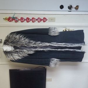 WILSON'S LEATHER MAXIMA BLACK SUEDE LEATHER COAT SIZE MEDIUM